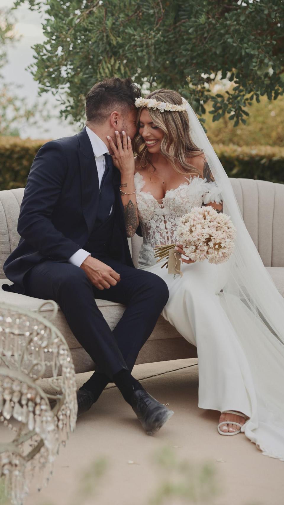 Pablo López y Laura Rubio en su segunda boda en Cádiz.