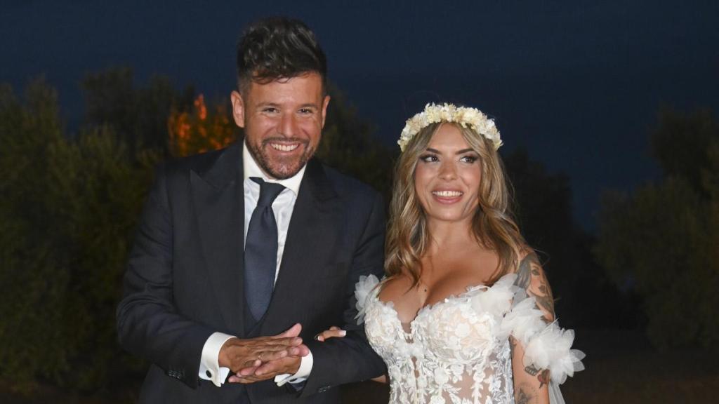 Pablo López y Laura Rubio en su segunda boda en Cádiz.