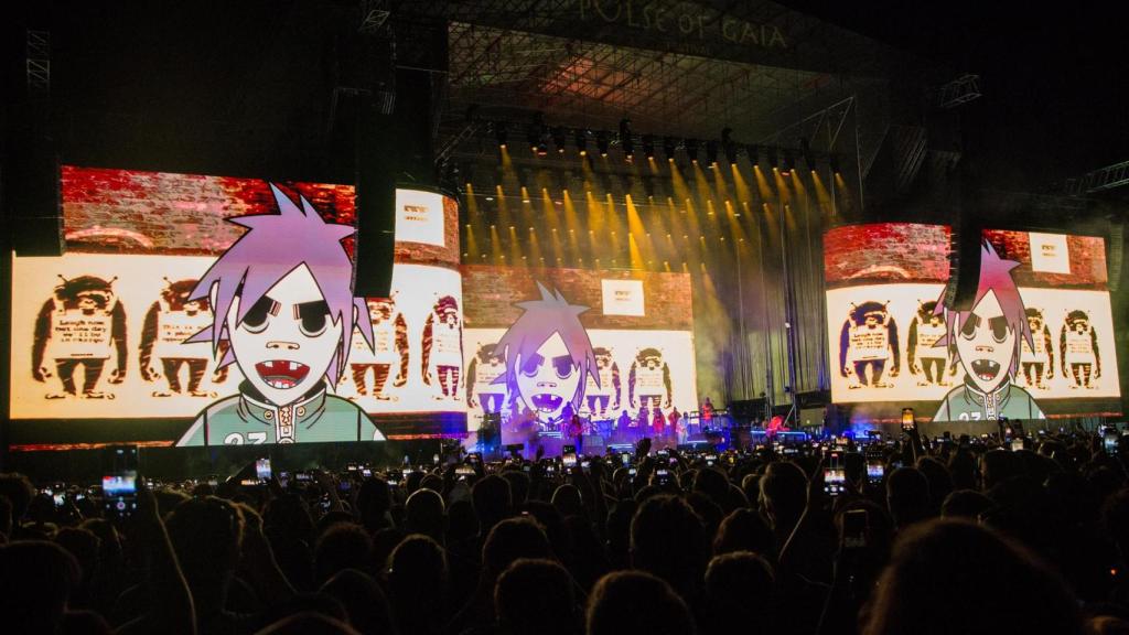 La banda Gorillaz durante su concierto de este sábado en el festival Pulse of Gaia, en Madrid. Foto: Martín Page