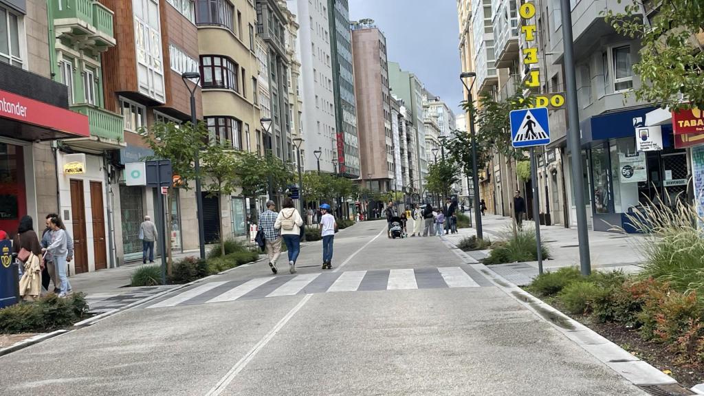 Imagen de la calle San Andrés con el corte peatonal.