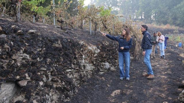 La conselleira do Medio Rural, María José Gómez, visita zonas afectadas por el incendio de Pantón.