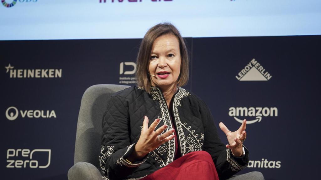 Leire Pajín, durante la conversación.