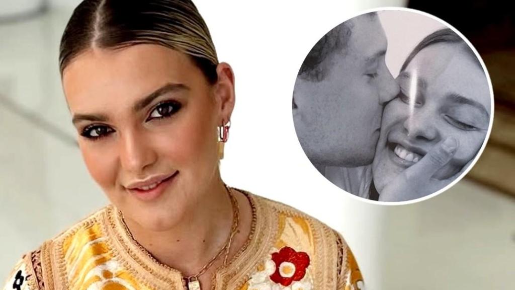 Sofía Bono, hija de José Bono y Ana Rodríguez, junto a Pelayo Herrero en un fotomontaje de EL ESPAÑOL.