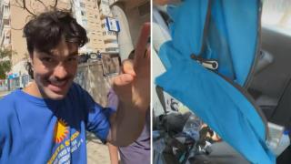 Imágenes del vídeo donde explica el robo