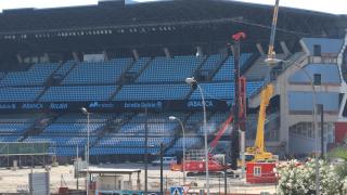 Obras de la grada de Gol del estadio de Balaídos, en Vigo