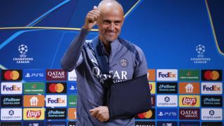 Luis Enrique, en rueda de prensa con el PSG
