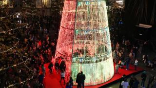 Imagen de la iluminación festiva de Ferrol.