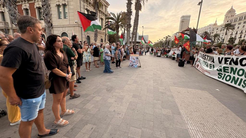 La concentración del pasado agosto en Alicante contra la situación en Israel.