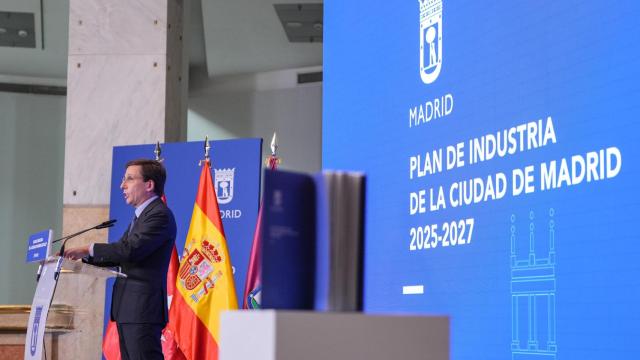 El alcalde de Madrid, José Luis Martínez Almeida, en la presentación del Plan de Industria de la Ciudad de Madrid 2025-2027.