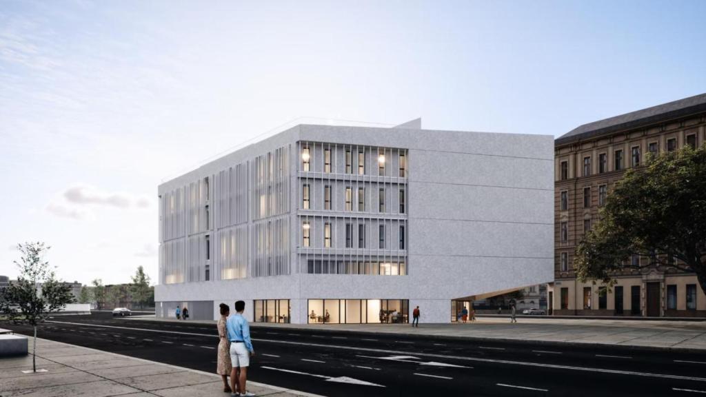 Otra infografía del futuro edificio de la Agencia Tributaria en el puerto de Málaga.