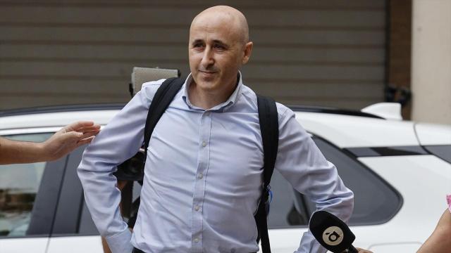 El presidente de la CHJ, Miguel Polo, en los juzgados de Catarroja el pasado viernes. Rober Solsona / EP