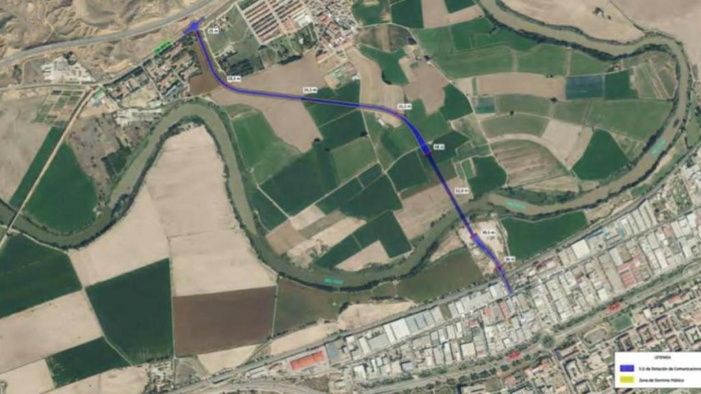 Trazado elegido para el vial que unirá los barrios toledanos de Azucaica y el Polígono y que incluye un puente sobre Tajo.