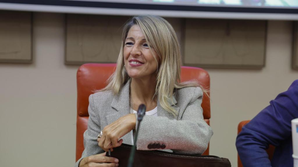 Yolanda Díaz en la Sala Constitucional del Congreso.
