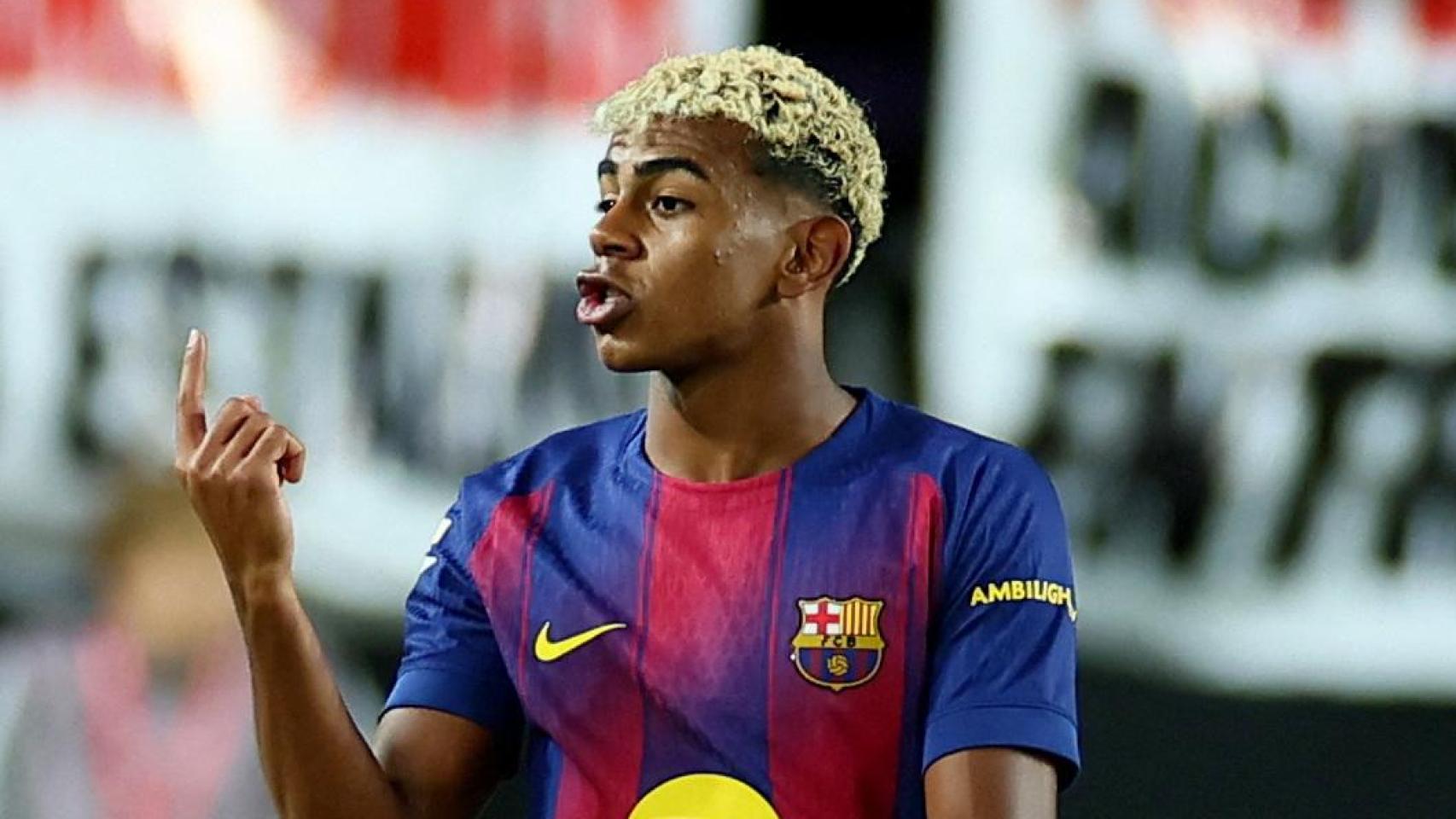 Lamine Yamal, en un partido con el Barça.