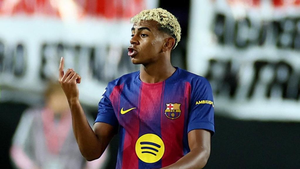 Lamine Yamal, en un partido con el Barça.