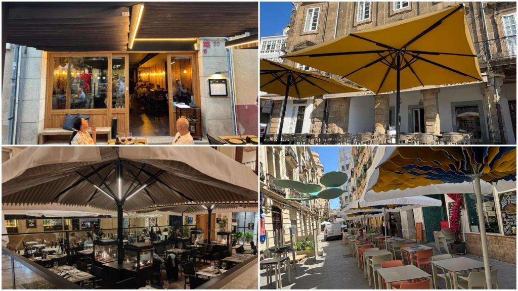 Absorbrella en terrazas de ciudades como Málaga, Valencia o A Coruña.