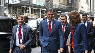 El presidente del Gobierno, Pedro Sánchez, este lunes en Nueva York.