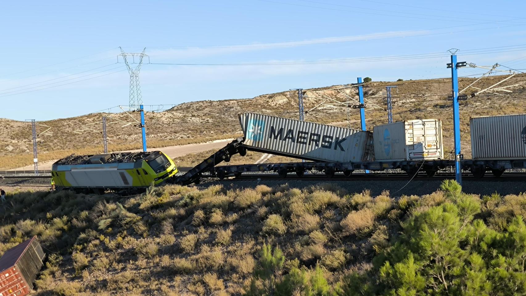 Descarrilamiento de un tren de mercancías en Zaragoza