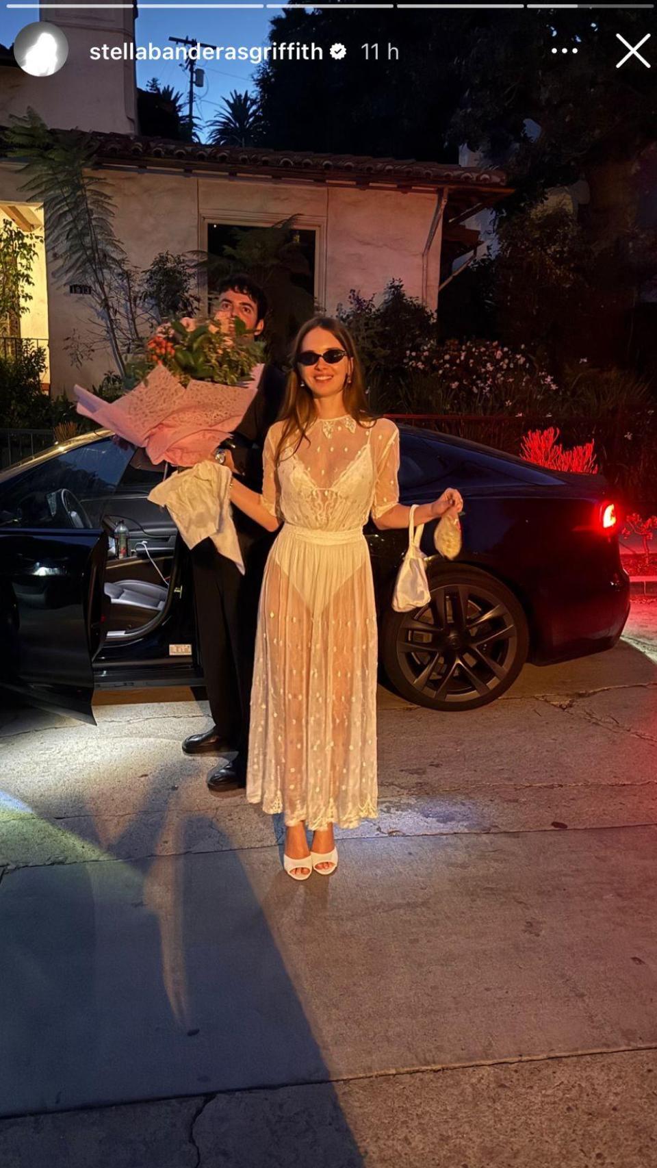 Stella del Carmen tras la celebración de su despedida de soltera.