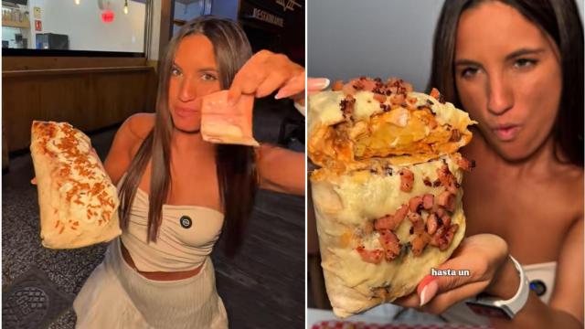 Alba Amores probando el nuevo restaurante de tacos de Zaragoza.