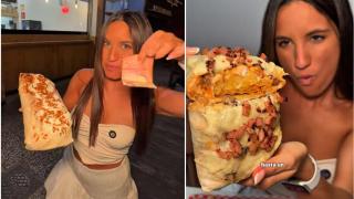 Alba Amores probando el nuevo restaurante de tacos de Zaragoza.