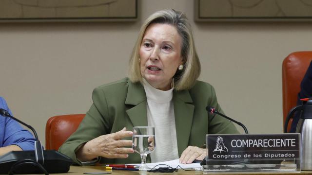 Amparo Valcarce, durante su comparecencia en la Comisión de Defensa del Congreso