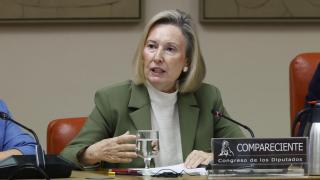 Amparo Valcarce, durante su comparecencia en la Comisión de Defensa del Congreso