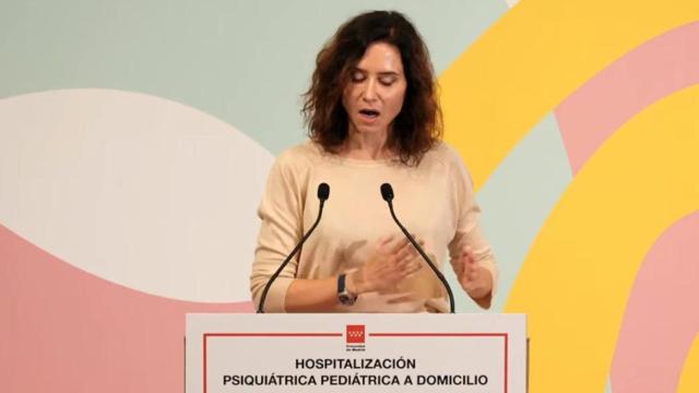Isabel Díaz Ayuso este martes en una acto en el Hospital Niño Jesús.