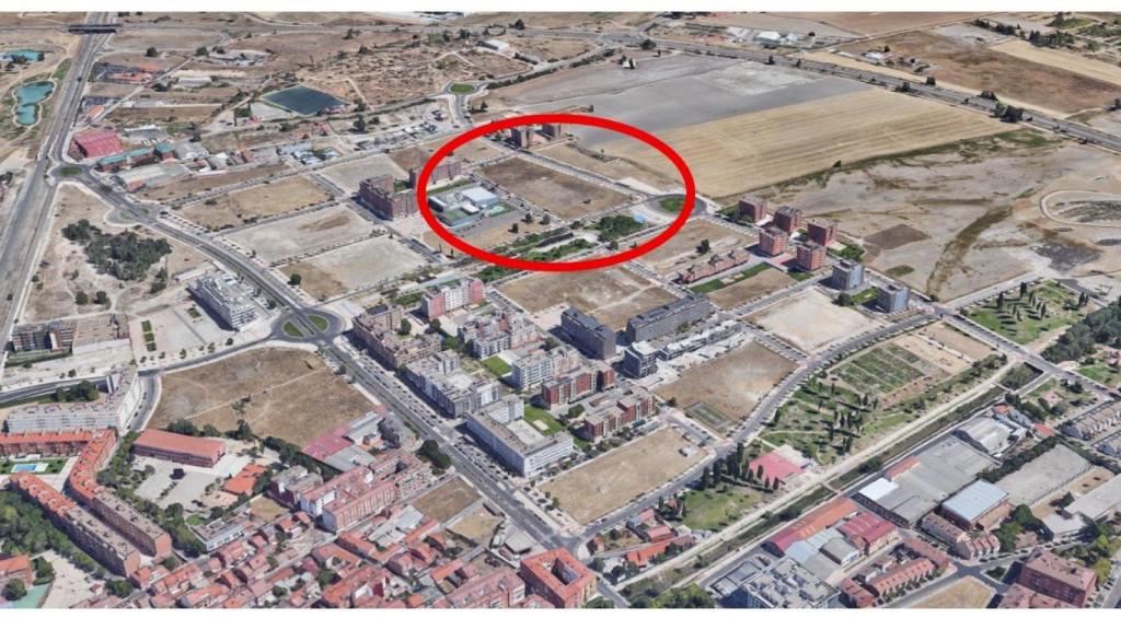La parcela donde se construirán las nuevas viviendas en Valladolid