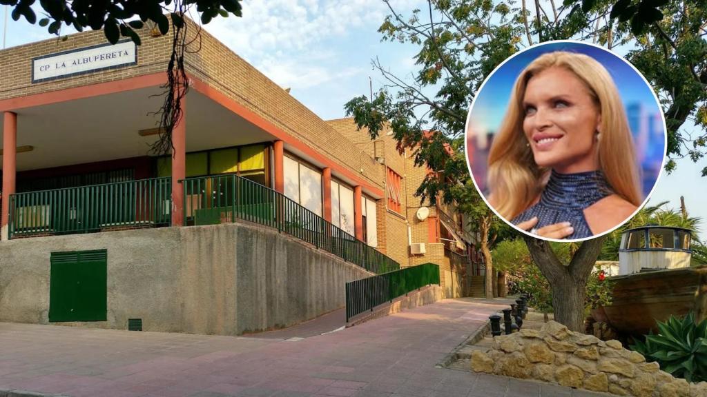 Colegio de la Albufereta en Alicante y una imagen de la modelo Esther Cañadas