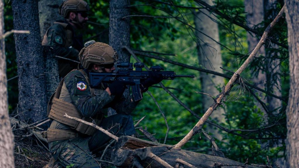 Infantes de marina españoles en los Cárpatos