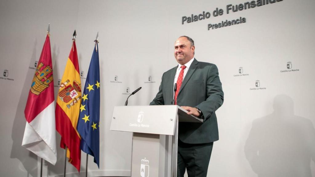 Consejero de Agricultura, Ganadería y Desarrollo Rural Castilla-La Mancha en rueda de prensa