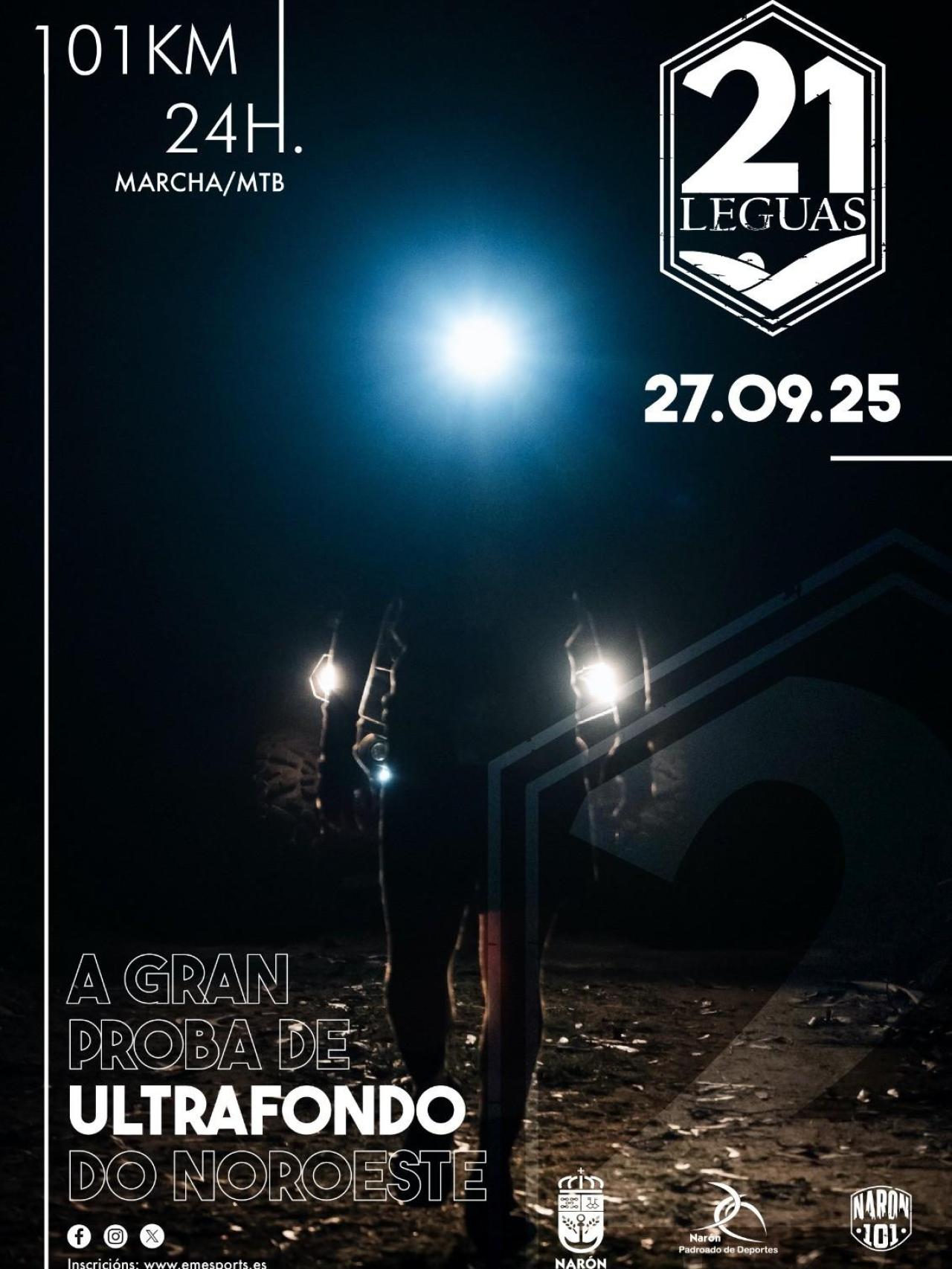 Cartel de la 21 Leguas de Narón.