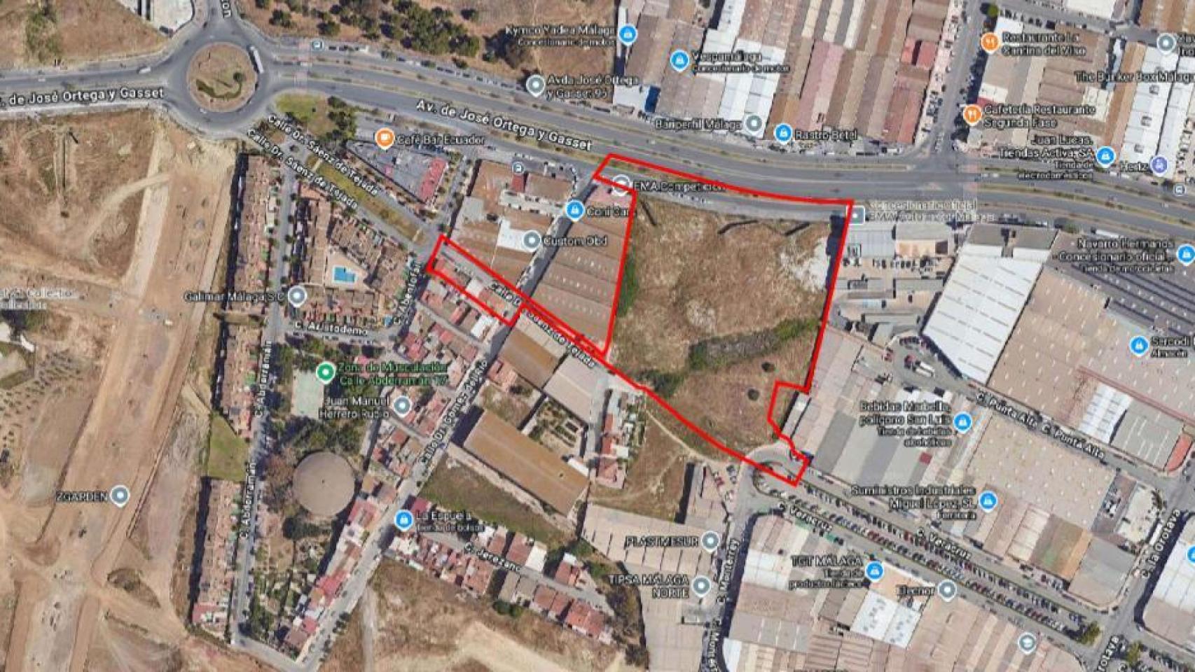 Localización de la parcela sobre la que se proyecta un hotel y viviendas.