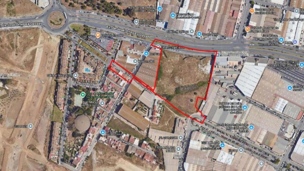 Localización de la parcela sobre la que se proyecta un hotel y viviendas.
