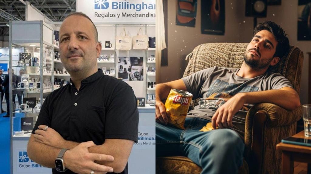 Dámaso Curto y una imagen generada por IA de un joven que no trabaja.