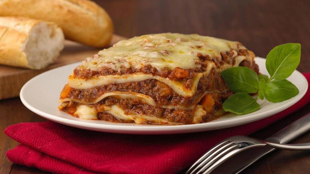 Lasagna instant de carne.