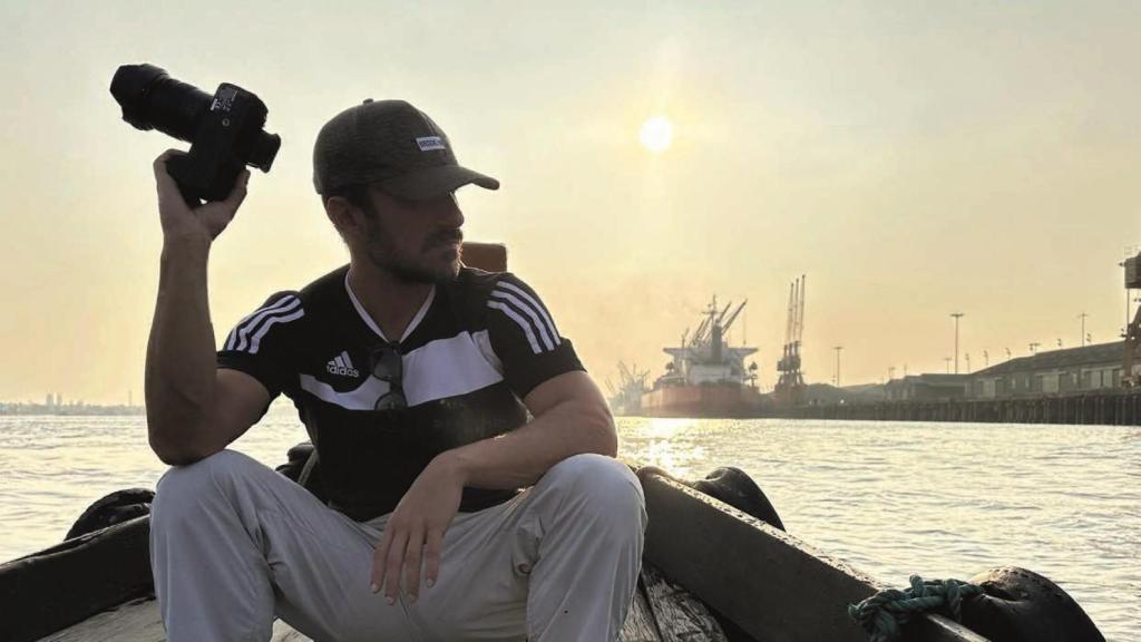 Julio Pérez, durante uno de los viajes de preparación del documental.