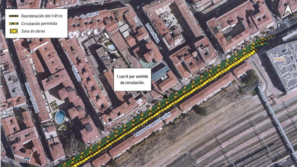 Plano de las obras en el Paseo de la Estacion de Salamanca