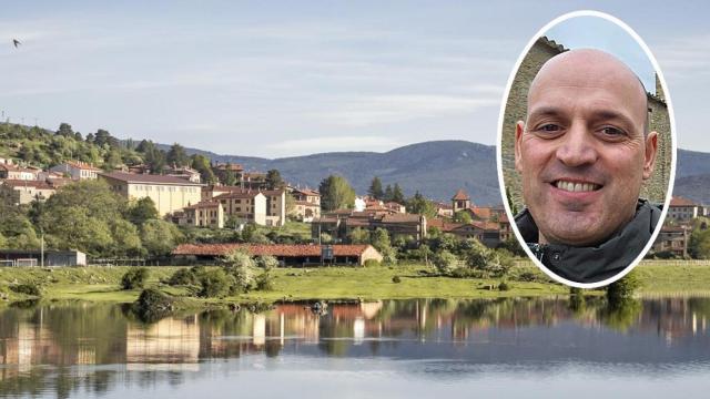 Juan Ramón Soria Marina, alcalde de Vinuesa, y una imagen de la localidad soriana