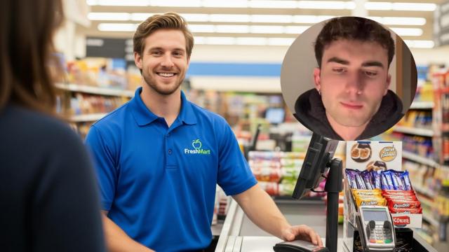 Montaje de Iñigo Beraza con un cajero de EEUU en una imagen creada con IA.