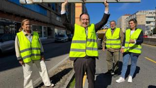 El alcalde de Vigo, Abel Caballero, en las obras de la Avenida de Madrid