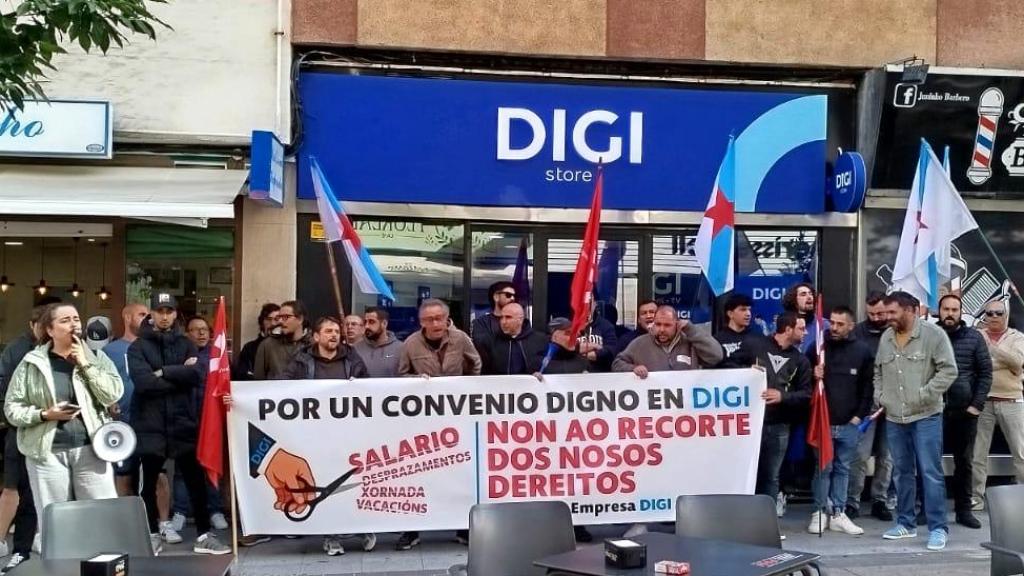 Manifestación de este miércoles de los trabajadores de DIGI
