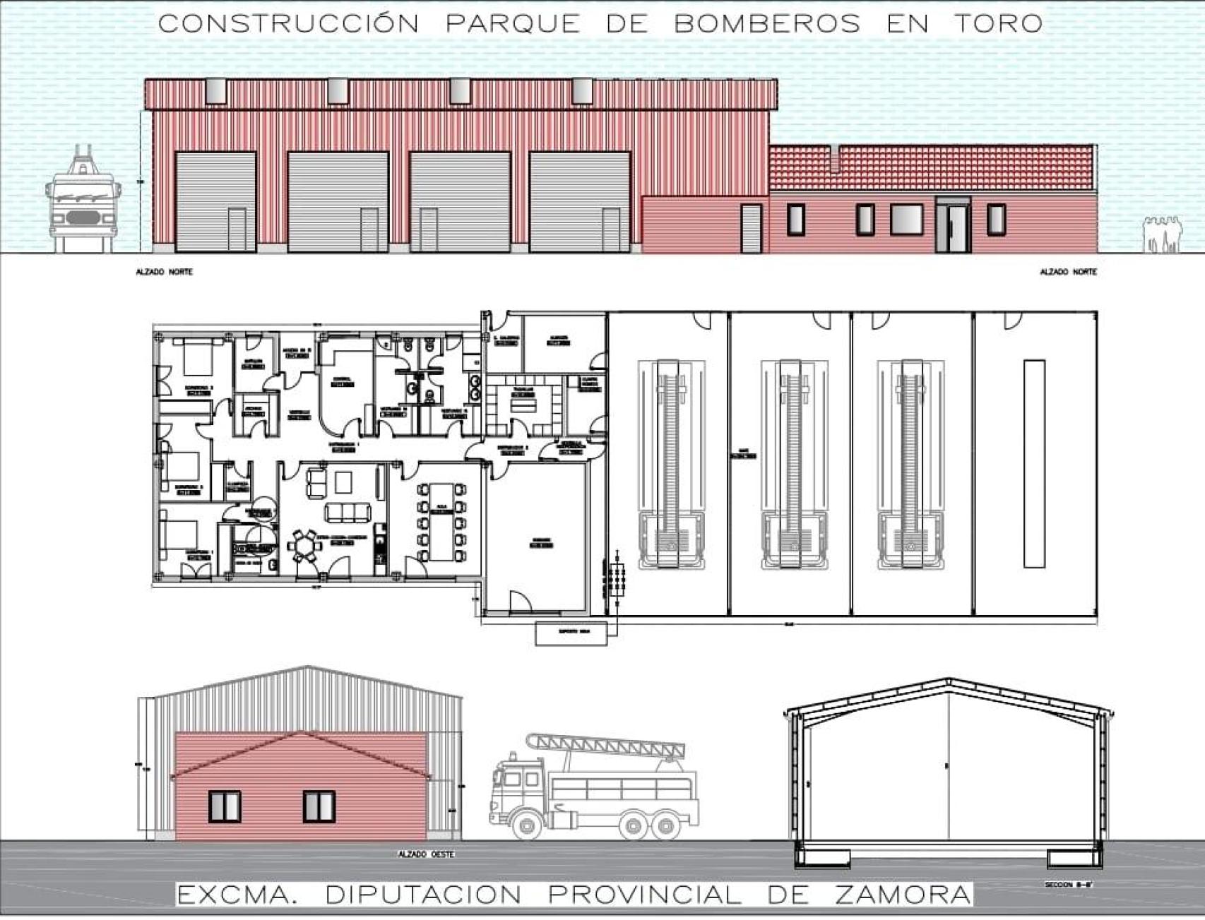 Planos del nuevo parque de bomberos de Toro