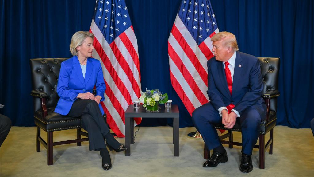 Ursula von der Leyen y Donald Trump, durante su reunión de este martes en Nueva York