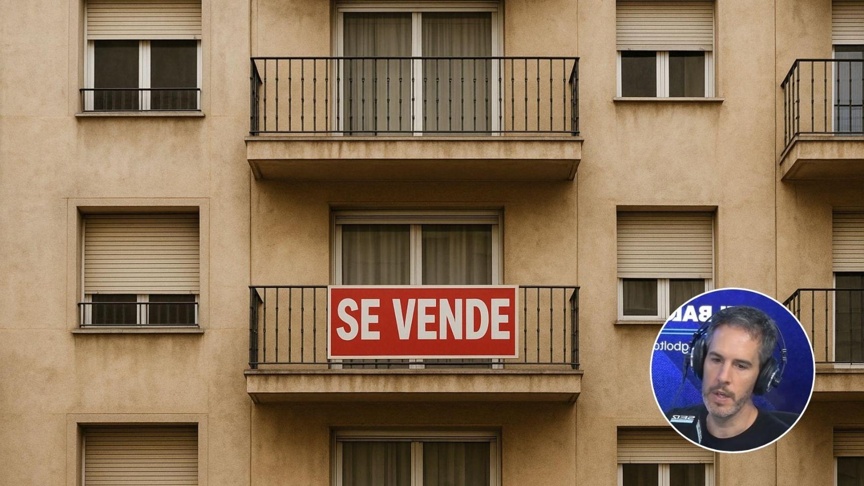 Imagen de un edificio en venta y Jaime Palomera.