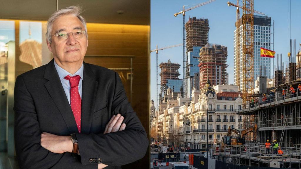 Gregorio Díaz y una imagen generada por IA de una edificación en España.