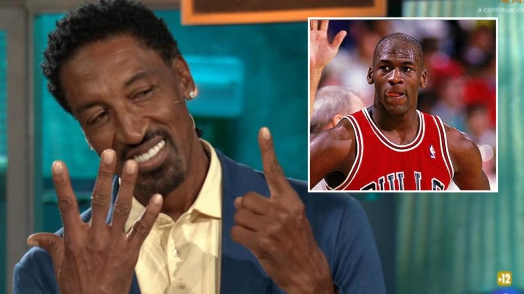 Scottie Pippen y Michael Jordan, en un fotomontaje de BLUPER.