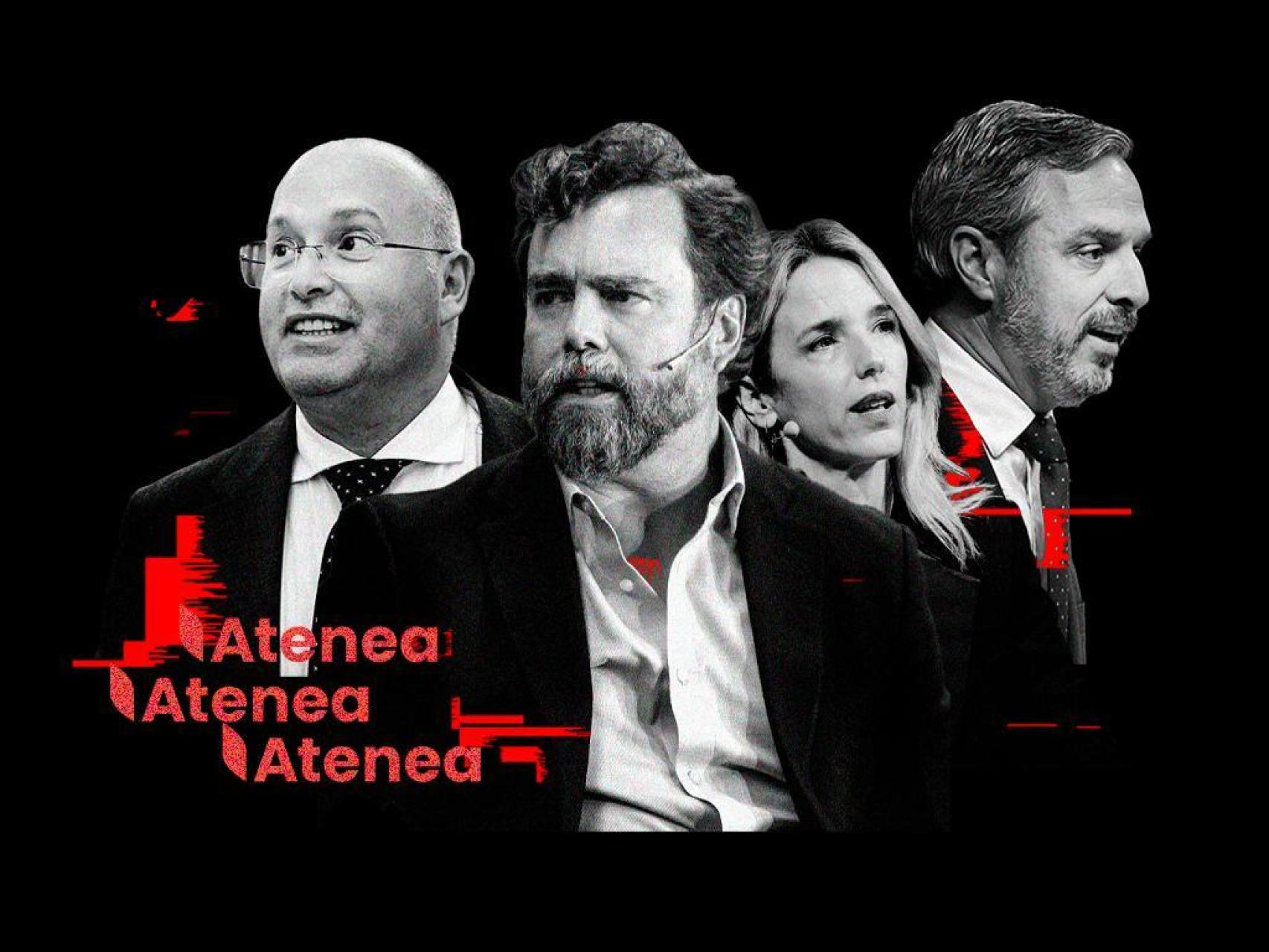 De izquierda a derecha: Miguel Tellado, Iván Espinosa de los Monteros, Cayetana Álvarez de Toledo y Juan Bravo.