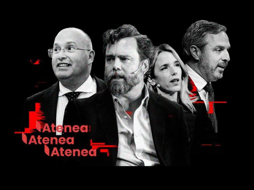 De izquierda a derecha: Miguel Tellado, Iván Espinosa de los Monteros, Cayetana Álvarez de Toledo y Juan Bravo.